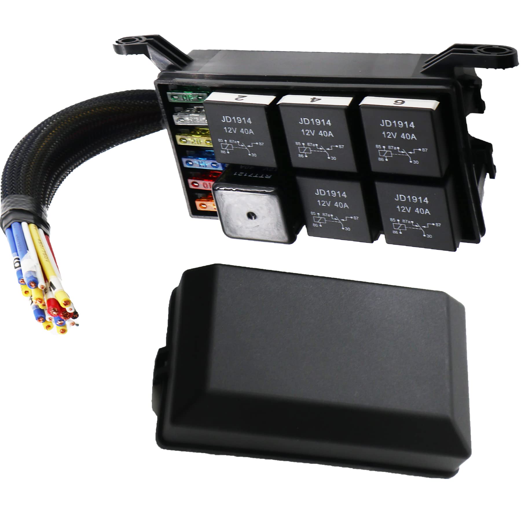 Amazon.co.jp: LEKZIETU12V リレーヒューズボックス 配線済み 自動車用